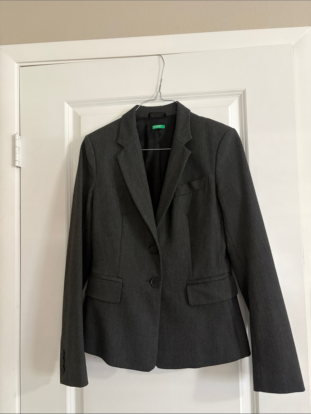 United Colors Of Benetton Dark Gray Tailored Two-Button Blazer
